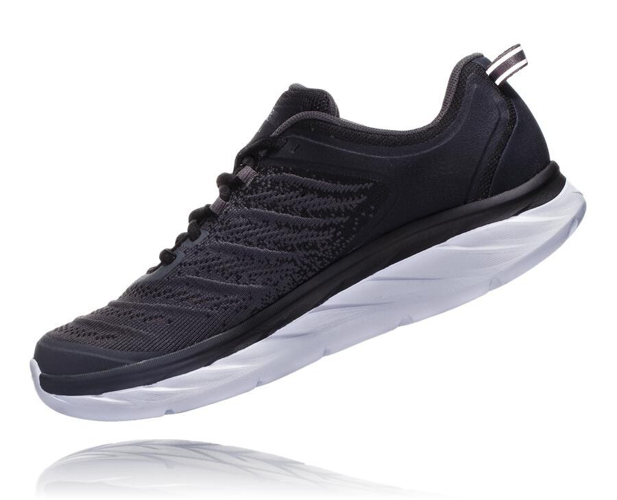 Hoka One One Mens Running Shoes - Akasa - Black/White - YXUB01528